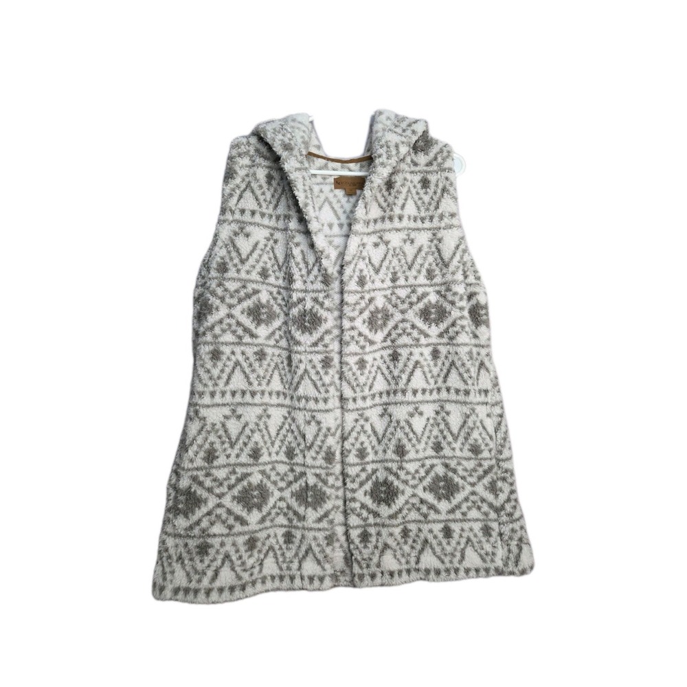 Koolaburra by UGG Cozy Sherpa Hooded Vest Dove Geo Medium